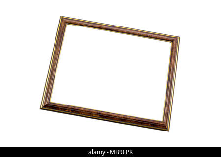 Classic wooden frame, vintage frame isolated on white background, with clipping path. Stock Photo