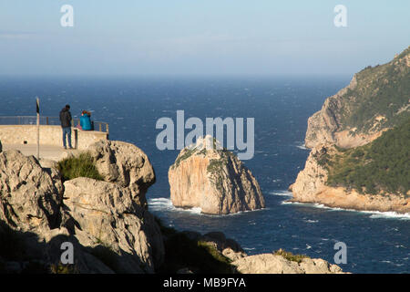 Cap Formentor, isla Colomer, view from Mirador dés Colomer, Serra de Tramuntana, Mallorca, Majorca, Balearic Spain Stock Photo