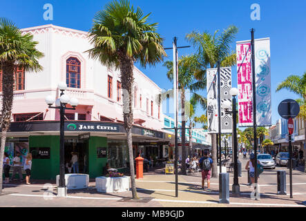 new zealand napier new zealand the art deco architecture of Napier town centre shops and street cafes napier new zealand north island nz Stock Photo