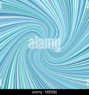 Geometric spiral background - vector design from rotating rays in cyan tones Stock Vector