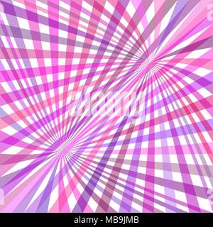 Curved ray background - vector graphic from striped rays in purple tones Stock Vector