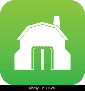 Blacksmith workshop building icon digital green Stock Vector