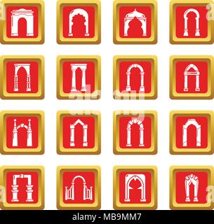Arch types icons set red vector Stock Vector Image & Art - Alamy