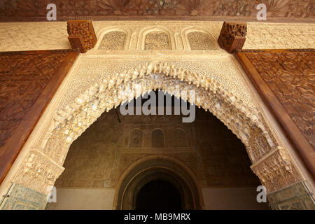 Nasrid palace at Alhambra complex, Granada, Andalusia, Spain Stock Photo