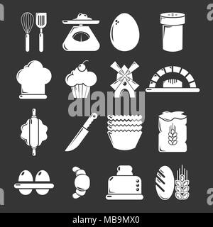 Bakery icons set grey vector Stock Vector