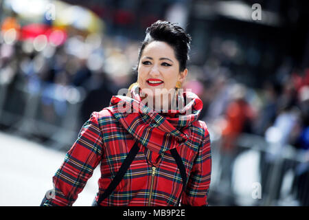 KT Tunstall attends the Annual Tartan Day Parade on April 7, 2018 in New York City. Stock Photo