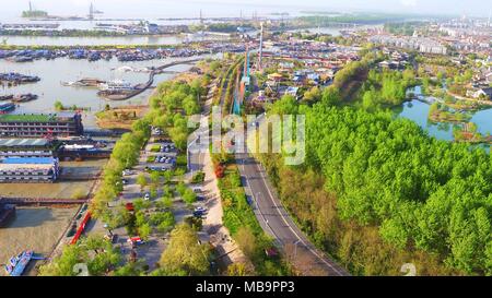 April 8, 2018 - Huai'An, Huai'an, China - Huai'an, CHINA-8th April 2018: Aerial photography of Hongze Lake in east China's Jiangsu Province. Credit: SIPA Asia/ZUMA Wire/Alamy Live News Stock Photo