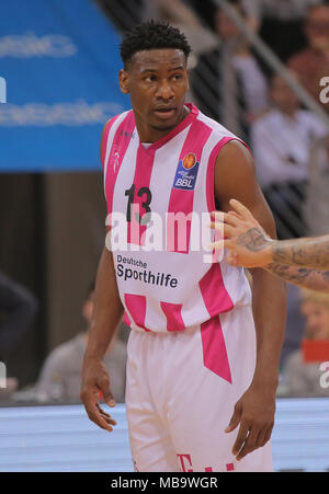 Bonn, Germany. 8th Apr, 2018. Basketball Bundesliga, BBL, Telekom Baskets Bonn vs. Alba Berlin: Yorman Polas Bartolo (Bonn). Credit: Juergen Schwarz/Alamy Live News Stock Photo