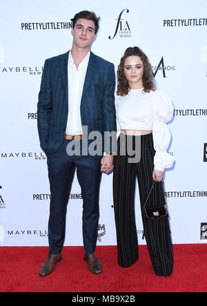 April 8, 2018 - Beverly Hills, CA, U.S. - 08 April 2018 - Beverly Hills, California - Jacob Elord, Joey King. The Daily Front Row's 4th Annual Fashion Los Angeles Awards held at The Beverly Hills Hotel. Photo Credit: Birdie Thompson/AdMedia (Credit Image: © Birdie Thompson/AdMedia via ZUMA Wire) Stock Photo