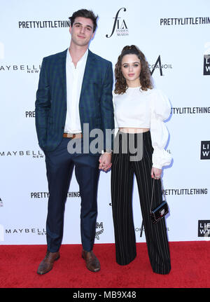 April 8, 2018 - Beverly Hills, CA, U.S. - 08 April 2018 - Beverly Hills, California - Jacob Elord, Joey King. The Daily Front Row's 4th Annual Fashion Los Angeles Awards held at The Beverly Hills Hotel. Photo Credit: Birdie Thompson/AdMedia (Credit Image: © Birdie Thompson/AdMedia via ZUMA Wire) Stock Photo