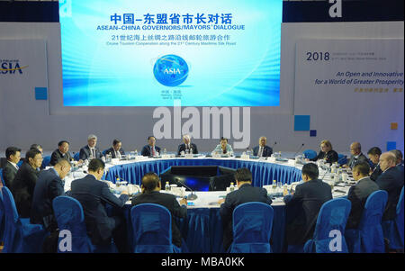 Boao, China's Hainan Province. 9th Apr, 2018. The ASEAN-China Governors/Mayors' Dialogue of the Boao Forum for Asia Annual Conference 2018 is held in Boao, south China's Hainan Province, April 9, 2018. Credit: Xing Guangli/Xinhua/Alamy Live News Stock Photo