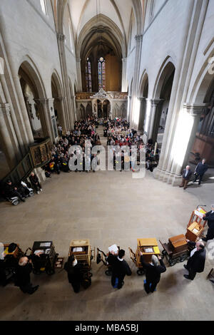 07 April 18 Germany Naumburg Barrel Organ Players Play At The Naumburg Cathedral From 06 April