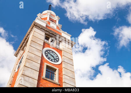 Clock Tower of Hong Kong. This landmark is located on the southern shore of Tsim Sha Tsui, Kowloon Stock Photo