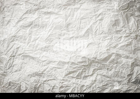 Background of crumpled white gray monochrome bakery paper Stock Photo