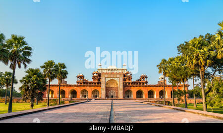 Tomb of Akbar the Great at Sikandra Fort in Agra, India Stock Photo