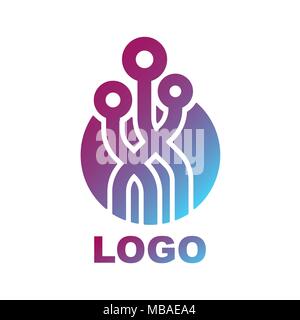 World Tech Logo Design Template. Abstract digital shape concept for modern technologies Stock Vector