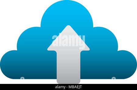 cloud computing with arrow upload Stock Vector