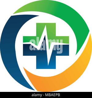 Health Center Logo Design Template Vector Stock Vector