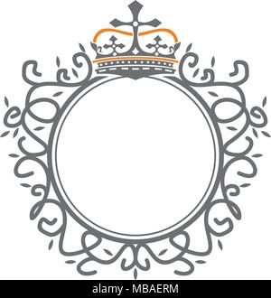 Crown Leaf Logo Design Template Vector Stock Vector