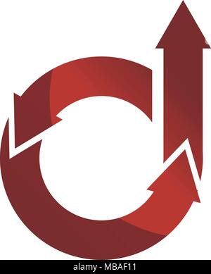 D Letter Arrow Stock Vector
