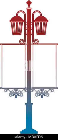wrought iron lantern street Stock Vector
