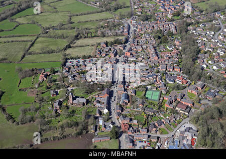 aerial view of Tarporley village in Cheshire, UK Stock Photo