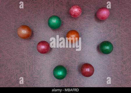 Circle border of Easter Eggs over a white background. Simple, modern concept. Copy space Stock Photo