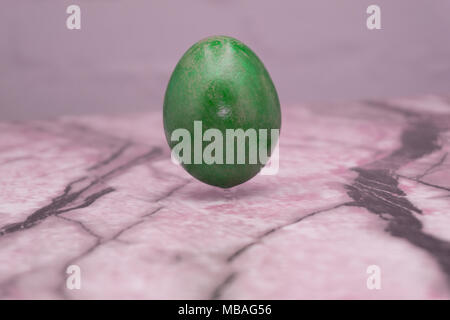Easter egg with flower pattern isolated on white background. Clipping path included Stock Photo