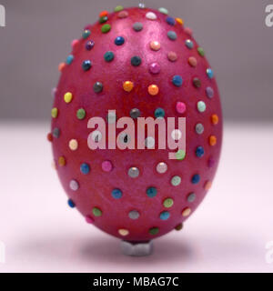 Chocolate eggs in colorful foil for easter Stock Photo