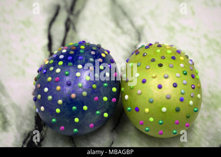 Blue Easter Egg isolated on white Stock Photo