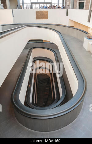 ROME,ITALY - JUNE 17,2011: Helical ramp inside Vatican Museums. High angle view. Stock Photo
