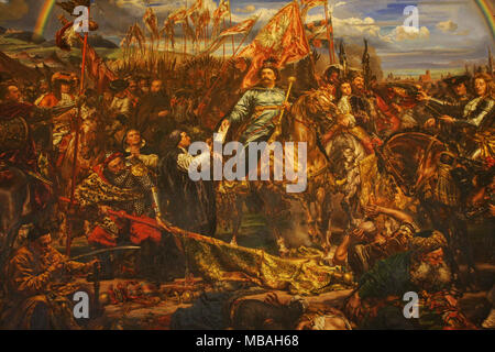 ROME,ITALY - JUNE 17,2011: Vatican Museum. Painting of king Jan Sobieski in Vienna during war with Turks. Painting by Jan Matejko. Stock Photo