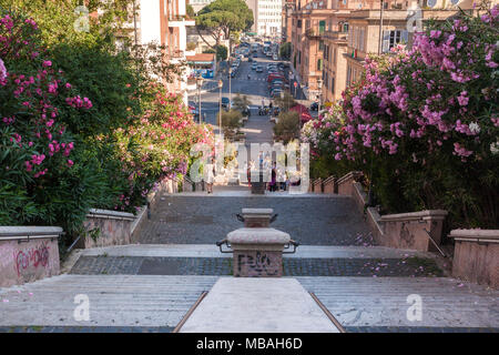 ROME,ITALY - JUNE 17,2011: Streets of Rome. One of popular stairs in old town in Rome. Stock Photo