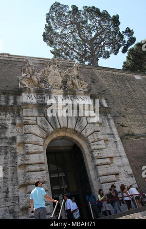ROME,ITALY - JUNE 17,2011: Entrance to the famous Vatican museum. This is the oldest museum in Italy. Stock Photo