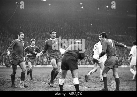 Leeds v Liverpool 1969 Stock Photo