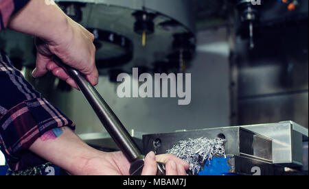Metal saws for cnc machining and preparing a new product. Stock Photo