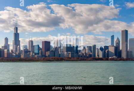 Skyline Skyscrapers. Absolutely stunning view of Chicago from the Lake Michigan Stock Photo