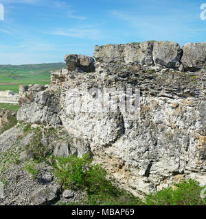 Abandoned quarry for limestone mining. Destruction of the environment. Stock Photo