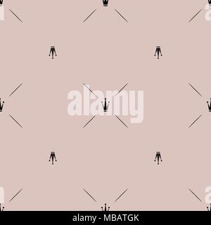 Princess Crown. Seamless repeating pattern. Diadem princess isolated on pink background. Vector illustration. Stock Vector