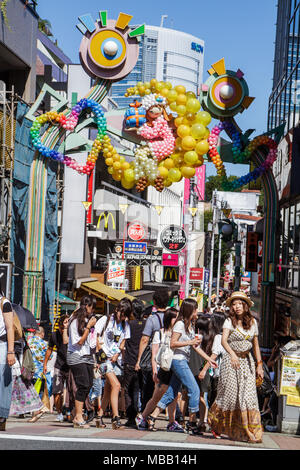 Tokyo Japan,Asia,Orient,Harajuku,Takeshita Dori,Street,shopping shopper shoppers shop shops market markets marketplace buying selling,retail store sto Stock Photo