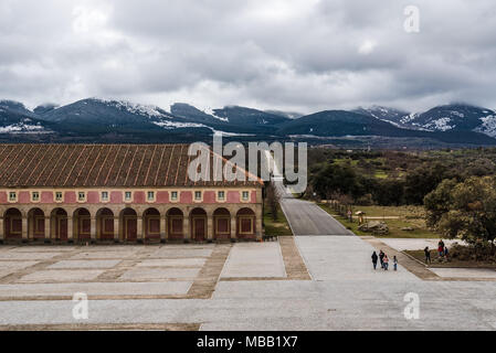 Navas de Riofrio, Spain - March 31, 2018: Outdoor view of Royal Palace of Riofrio in Segovia. The palace was used as a hunting lodge. Stock Photo