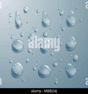 Water drop set. Transparency template drops. Vector illustration Stock Vector