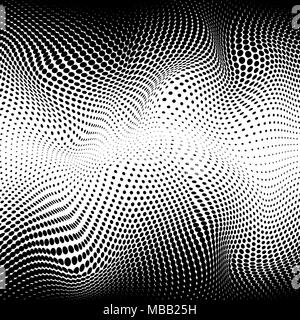 Abstract Halftone Texture.  Dotted Gradient Distort  Concept. Vector Background Stock Vector