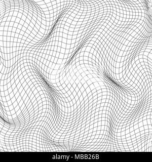 Abstract grid, mesh with distortion, warp. Editable vector texture ...