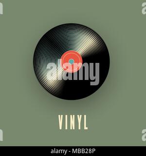 Cartoon illustration of retro vinyl LP record with yellow label. Analog  media for listening to mono or stereo music. Vintage plastic audio disc  24451841 Vector Art at Vecteezy