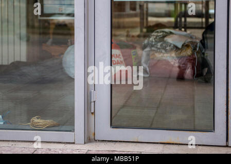 April 9, 2018 - Briancon, France-April 9, 2018: Migrants Border France Italy, Briancon train station occupied by migrants and social centers to accommodate undocumented migrants in France. Credit: Stefano Guidi/ZUMA Wire/Alamy Live News Stock Photo