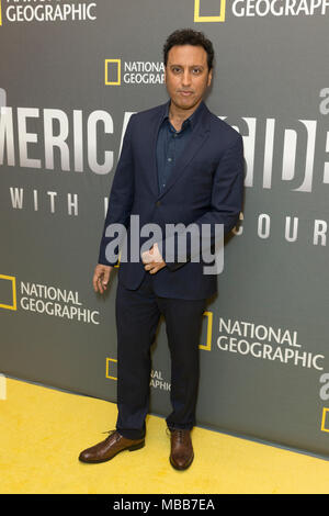 New York, USA. 9th Apr, 2018. Aasif Mandvi attends National Geographic presents America Inside Out with Katie Couric at Museum of Modern Art Credit: lev radin/Alamy Live News Stock Photo