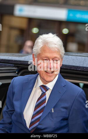 Ulster Hall,Belfast, Northern Ireland.10th April 2018.  Former US President Bill Clinton and Senator George J Mitchell Attended a special ceremony at the Ulster Hall today to receive the Freedom of the City of Belfast.   Credit: Bonzo/Alamy Live News Stock Photo