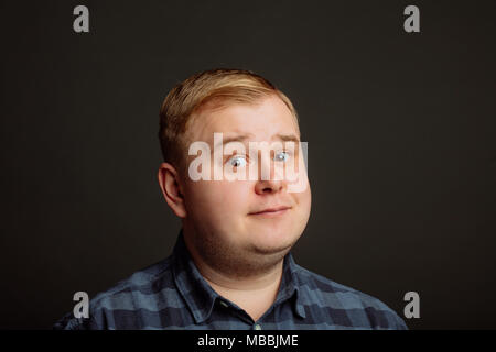 caucasian fat man looking at camera Stock Photo