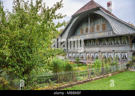 Farmhouse of Ostermundingen at the Open Air Museum Ballenberg, Bern, Switzerland Stock Photo